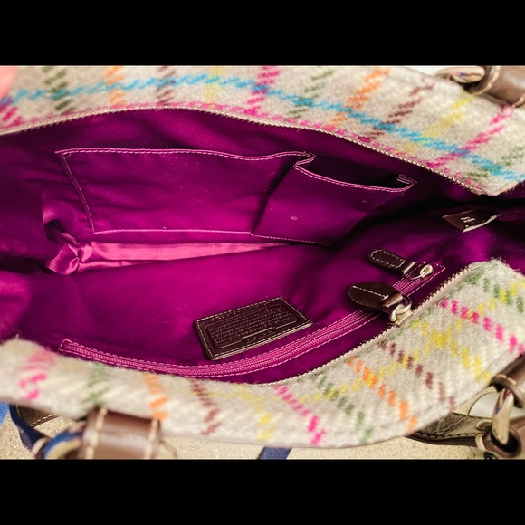 Coach Wool Plaid Shoulder Bag - Picture 3 of 9